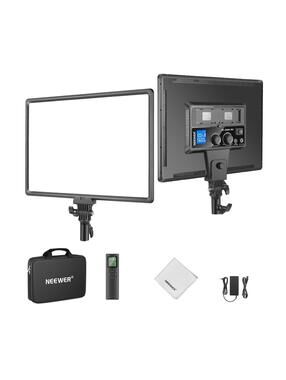 LED Video Light Panel, 45W 4800 Lux 3200K-5600K CRI97+ Dimmable Bi Color 18"